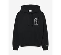 Lacoste Loose Fit Printed Hoodie Black White - M