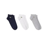 Lacoste Low Cut Socks, Pack of 3, Grey Chime, Navy, White (UK, Numeric, 5.5, 8, Regular, Regular, Grey Chime/Navy/White)