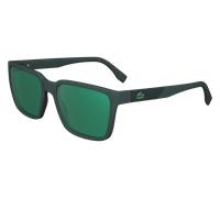 Lacoste Man L6011S 301 Sunglasses Bio-inject Green Green Squared Normal Mirror