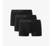 Lacoste Men’s 3-Pack Cotton Stretch Trunks - Crocodile Logo Waistband