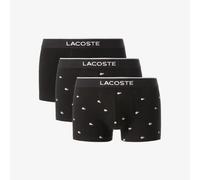 Lacoste Men’s 3-Pack Printed Cotton Stretch Trunks - Black Underwear
