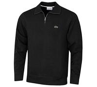 Lacoste Men's Zippered Stand-Up Collar Cotton Sweatshirt Size 3 - S Black