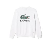 Lacoste Men Sweatshirt SH1281,Logo,Regular Fit,Round Collar,White,5 (L)