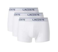 Lacoste Mens 3 Pack Boxer Shorts Cotton Stretch in White