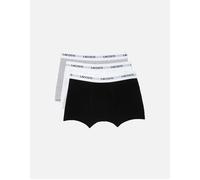 Lacoste 3-Pack Duo Waistband Stretch Cotton Mens Trunks - Black/White-Silver