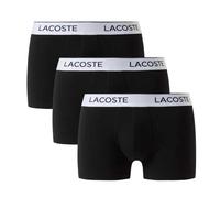Lacoste Mens 3 Pack Boxers Cotton Stretch Boxer Trunks in Black