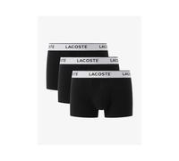 Lacoste Mens 3-Pack Contrast Waistband Trunks - Black Cotton - Size Large