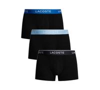 Lacoste 3 Pack Cotton Stretch Logo Trunks Black/Light Blue/Blue