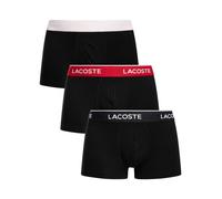 Lacoste Men's 3 Pack Cotton Stretch Trunks, Black