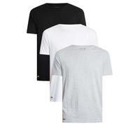 Men's Lacoste 3-Pack Cotton Crew Neck Mens T-Shirts - White/Silver Chine-Black BXY - Size: 42/Regular