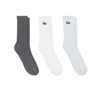 Lacoste Mens 3 Pack Sport Socks Jacquard Crocodile Cotton Mid Calf 39-46