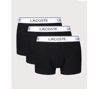 Lacoste 3-Pack Contrast Stripe Stretch Cotton Mens Trunks - Black 031