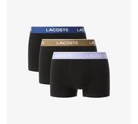 Lacoste Men's 3-Pack Stretch Cotton Trunks, Noir/Delphinium-Olive 06Y, L