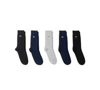 Lacoste Men's 5-Pack Cotton Socks, Navy Blue/Grey Chine/Grey/Black, 9 UK