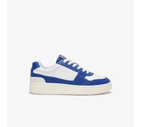 Lacoste Mens Aceclip Premium Court Sneakers in Blue-White - Blue & White Leather (archived) - Size UK 7.5