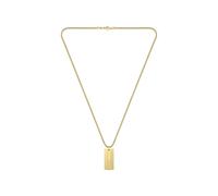 Lacoste Men's Adventurer Gold IP Engraved Plaque Necklace - 22"