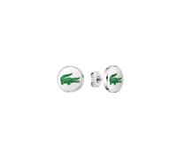 Lacoste Men's ARTHOR Collection Stud Earrings in Stainless Steel with Green Enamel Lacoste Crocodile - 2040497