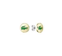 Lacoste Men's ARTHOR Collection Stud Earrings in Yellow Gold with Green Enamel Lacoste Crocodile - 2040498