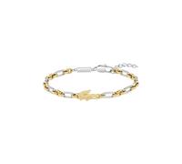 Lacoste Men's Arthor Green Enamel Crocodile Two Tone Gold IP Stainless Steel Bracelet