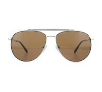 Lacoste Men's Aviator Gunmetal Brown Sunglasses in Grey Lacoste Grey One Size