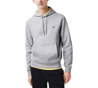 Lacoste Mens fleece hoodie for men - Silver Cotton - Size Large