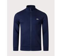Men's Lacoste Regular Fit Brushed Fleece Zipped Jogger Sweatshirt Size 5 - L Midnight Blue
