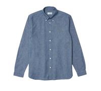 Lacoste Mens Chambray Slim Shirt - Blue - 15.75in - Blue - 100% Cotton