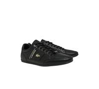 Lacoste Men's Chaymon Sneaker, Black/Black/Gold Leather