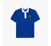Lacoste Mens Classic-Fit Badge Polo Shirt in Blue Cotton - Size X-Large
