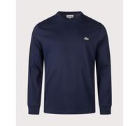Lacoste Long Sleeved Cotton Mens T-Shirt - Navy Blue 166 - Navy Blue 166 - L