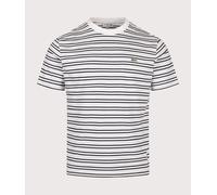 Lacoste Striped Cotton Short Sleeve T-Shirt White Black Grey - L