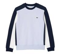 Lacoste Mens Colour Block Crew Neck Sweatshirt - Blue/White - Blue/White - S - 80% Organic Cotton/20% Recycled Polyester