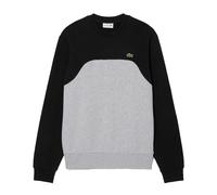 Lacoste Mens Colour Block Fleece Sweatshirt - Grey/Black - S - Grey/Black - 100% Mixed