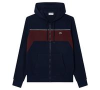 Lacoste Mens Colour Block Full Zip Hoodie - Navy/Red - S - Navy/Red