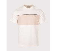 Lacoste Short Sleeve Colour-Block Cotton T-Shirt Beige - M