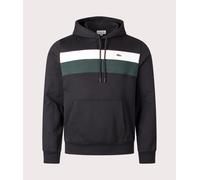 Colour Block Fleece Pullover Hoodie Black/White/Green L
