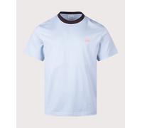Lacoste Mens Contrast Collar T-Shirt - Colour: HBA Chambray - Size: 4/M