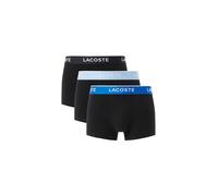 Lacoste Men's Cotton Stretch Logo Trunks, Pack of 3, Black/Light Blue/Blue (UK, Alpha, L, Regular, Regular, Black/Light Blue/Blue)