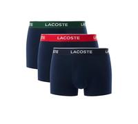 Lacoste Men's Cotton Stretch Trunks, Navy Blue/Green/Red, Pack of 3 (UK, Alpha, S, Regular, Regular, Navy)