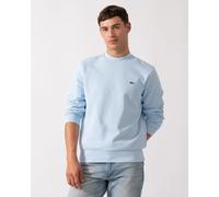 Cotton Blend Sweatshirt with Crew Neck Light Blue