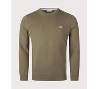 Lacoste Mens Monochrome Crew Neck Cotton Sweatshirt - Colour: E9F Khaki Green - Size: 5/L