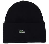 Lacoste Men's Cuffed Wool Beanie Hat, Noir, One Size
