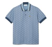 Lacoste Mens Fit Monogram Jacquard Polo Shirt in Blue - Size Medium