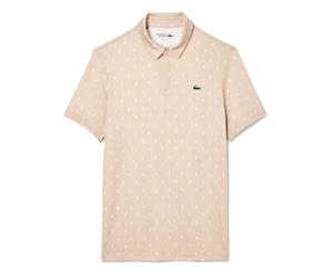 Lacoste Mens Fit UV Protect Golf Polo Shirt in Beige - Size Small