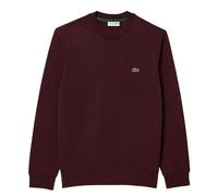Lacoste Mens Fleece Crew Neck Sweatshirt - Maroon Red - XS - Maroon Red - 84% Organic Cotton/16% Polyester