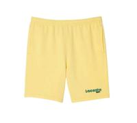 Lacoste Mens Fleece Printed Washed Shorts - Yellow - S - Yellow - 100% Organic Cotton