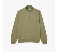 Lacoste Mens High Neck Zipped Fleece Sweatshirt in Green Cotton - Size Small