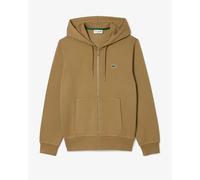 Lacoste Mens Hoodie Brown Full Zip Track Jacket With Logo - Size M