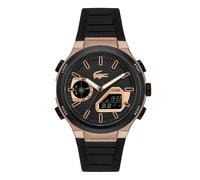 Lacoste Men's LC33 Black Dial Black Silicone Strap Analogue-Digital Watch