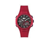 Lacoste Analog-Digital Multifunction Quartz Watch for Men LC33 Collection with Red Silicone Bracelet - 2011368